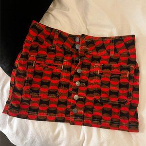 Free People mini skirt 70s 60s mod corduroy